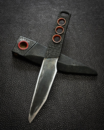 Recommended Artist Yukio Nibu One-Off Custom Knife No. R8-8 Forged from Vintage Hand-Forged Blade Steel