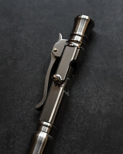 Hidetoshi Nakayama Kyoto Show Edition Stainless Steel Bolt-Action Tactical Pen Type B – Rounded Conical Tip