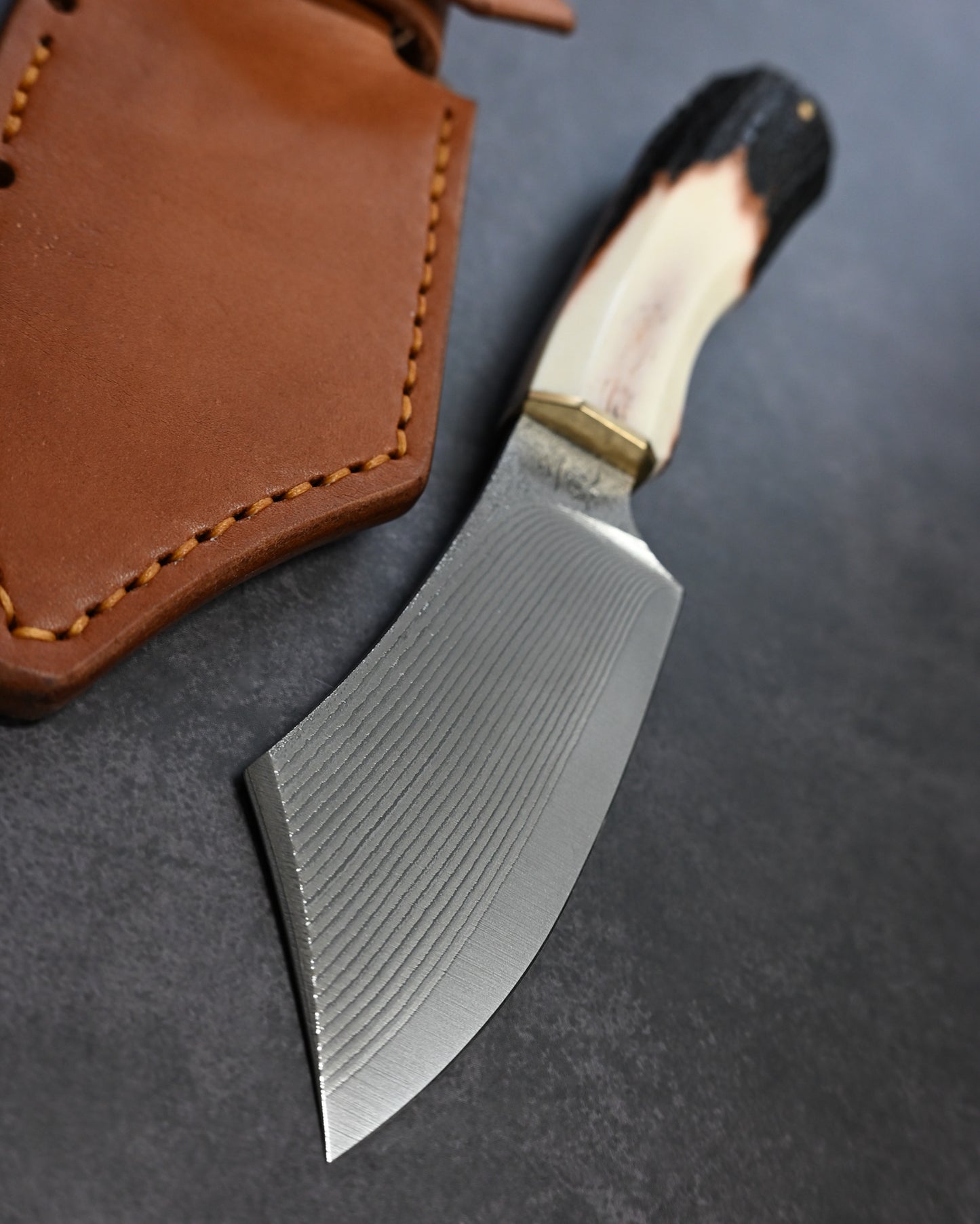 Sunizumi Knives “Little Brown” Full Custom Outdoor Bunka Knife Ginsan Damascus (#7)