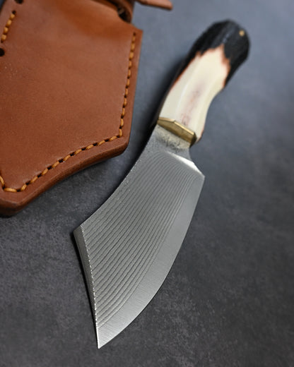 Sunizumi Knives “Little Brown” Full Custom Outdoor Bunka Knife Ginsan Damascus (#7)