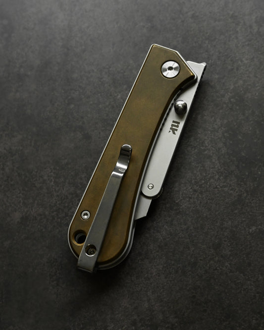 NUKNIVES Brass Handle Quick-Open Replaceable Blade Utility Knife Kumpanter U23