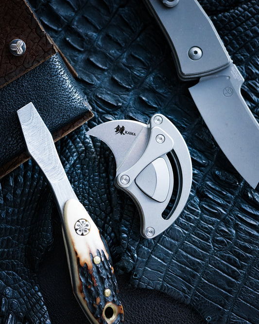 Pre-Order Now Open KAMA Mini Titanium Folding Claw Knife｜14C28N Blade｜Limited First Batch