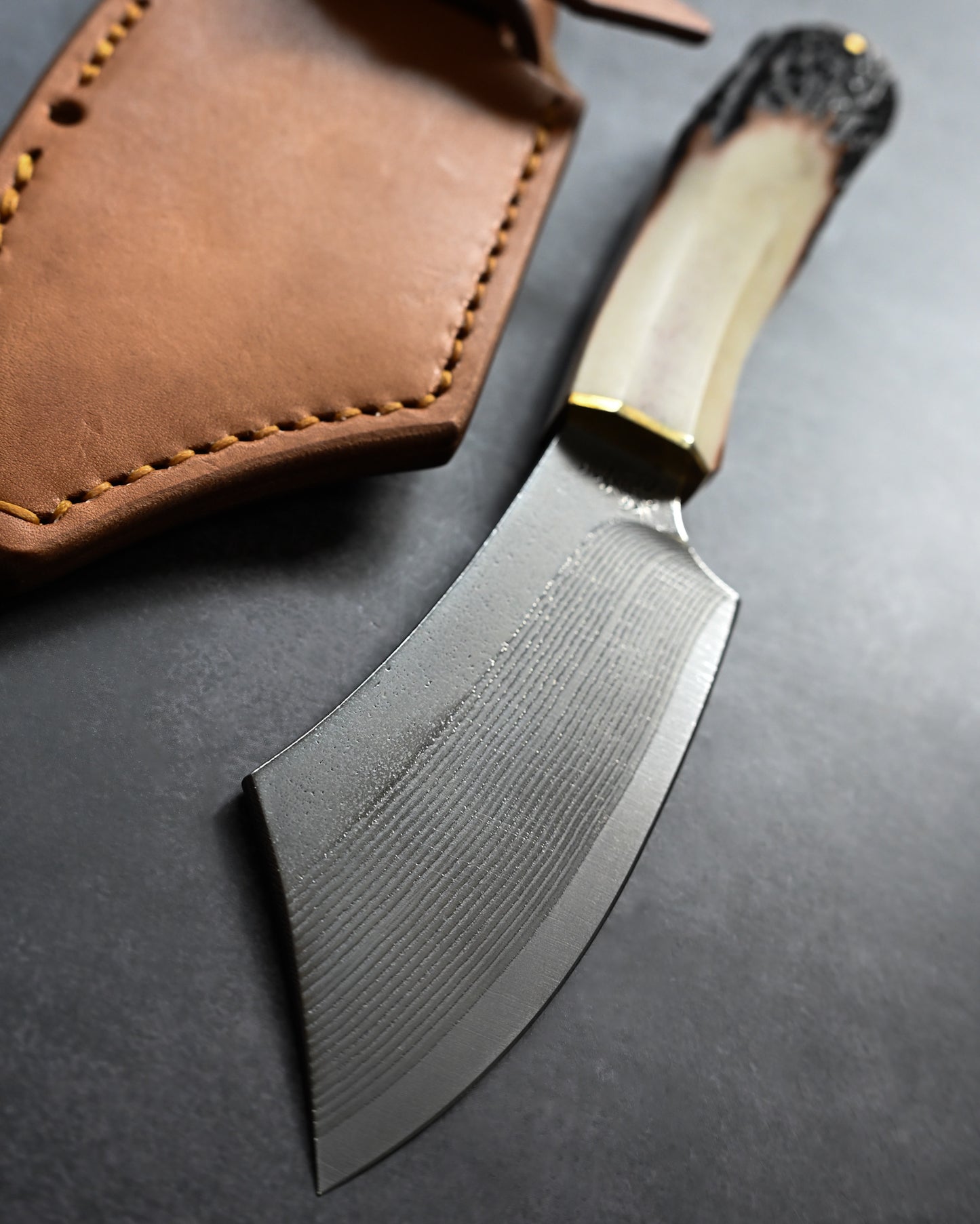 Sunizumi Knives “Little Brown” Full Custom Outdoor Bunka Knife Ginsan Damascus (#5)