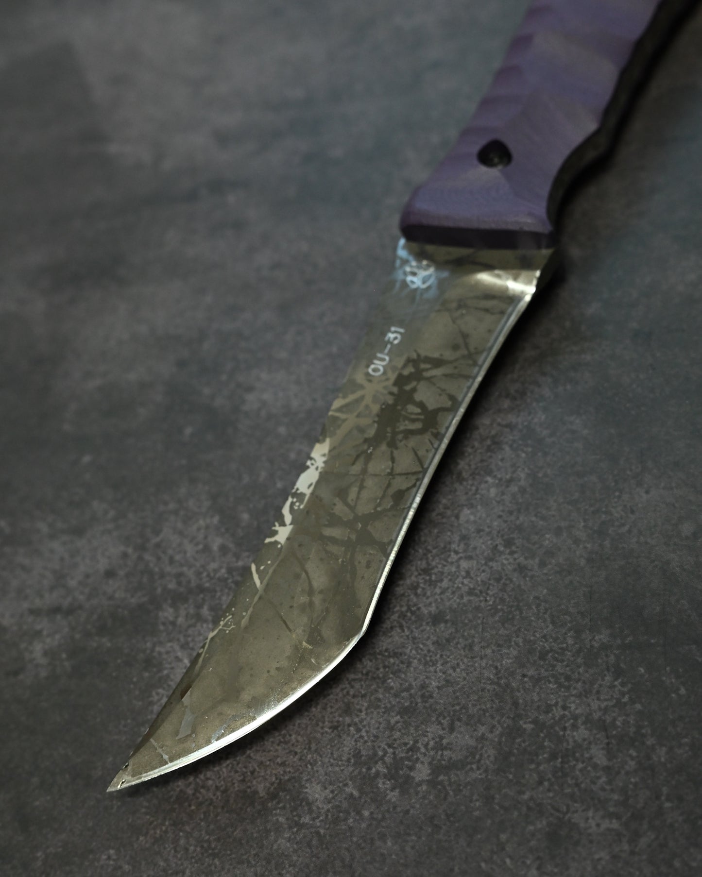 Limited Edition｜Kiku Matsuda — Masayuki Matsuda “Fuuga H&H”｜OU-31 Outdoor Fixed Blade｜Purple G10 Handle｜Handmade in Japan
