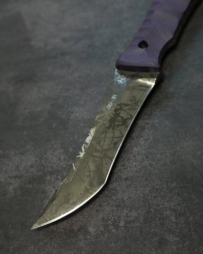 Limited Edition｜Kiku Matsuda — Masayuki Matsuda “Fuuga H&H”｜OU-31 Outdoor Fixed Blade｜Purple G10 Handle｜Handmade in Japan