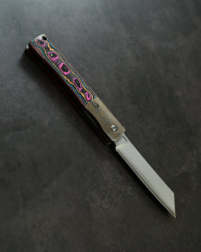 Haoworks Design Eirou  Japan ZDP189 Folding Knife Neon Lava Handle