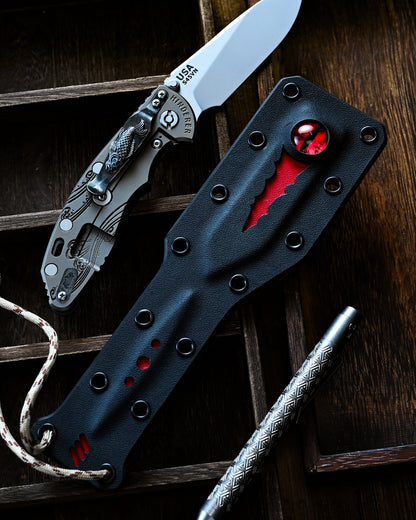 Handcrafted QIWAN KYDEX Paddle – EDC Self-Defense Tool with Demon Eye Carving, Limited Edition