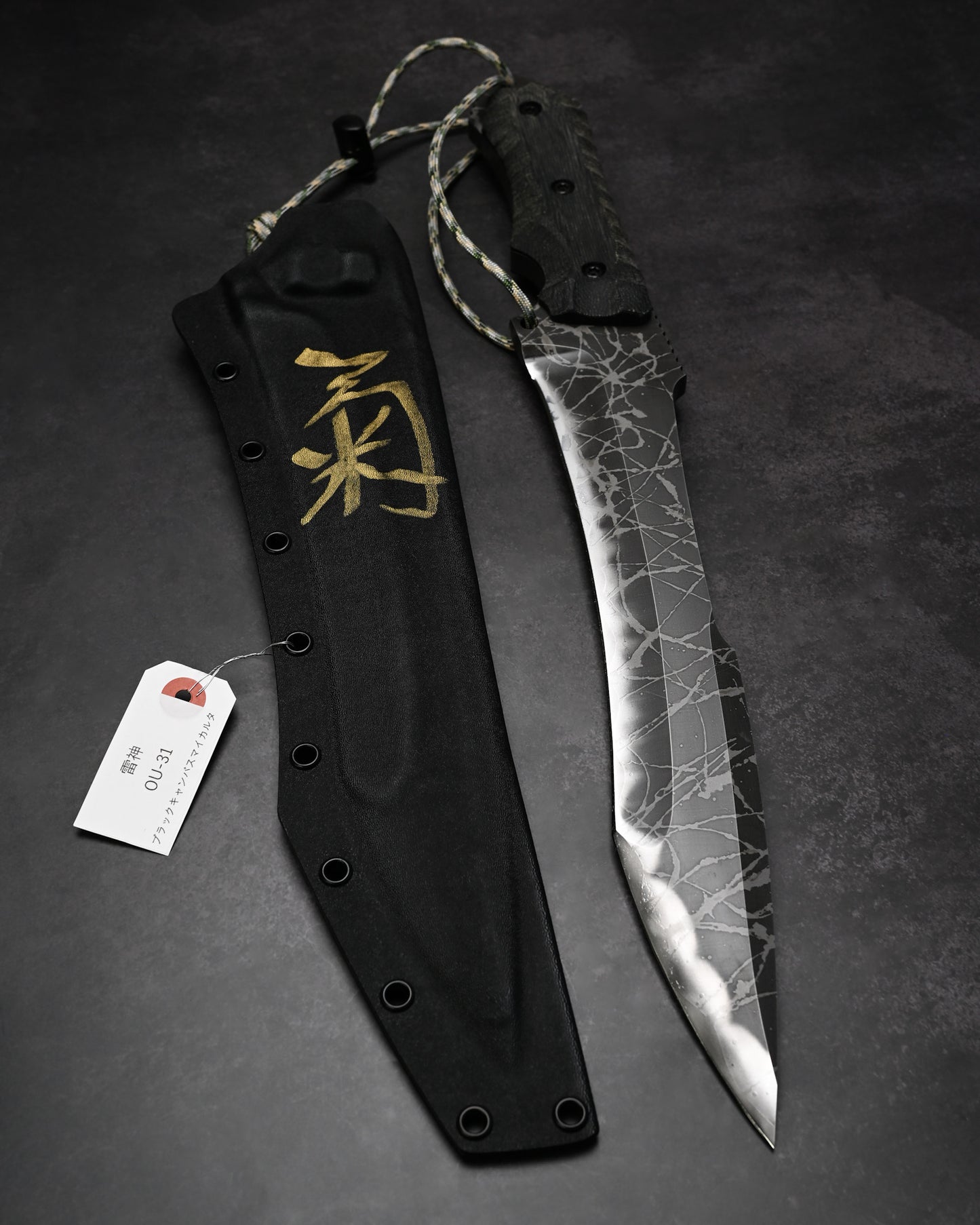 極めて希少 Kiku Knives 松田菊男 雷神 極厚刃カスタムアウトドアナイフ OU-31ブレード