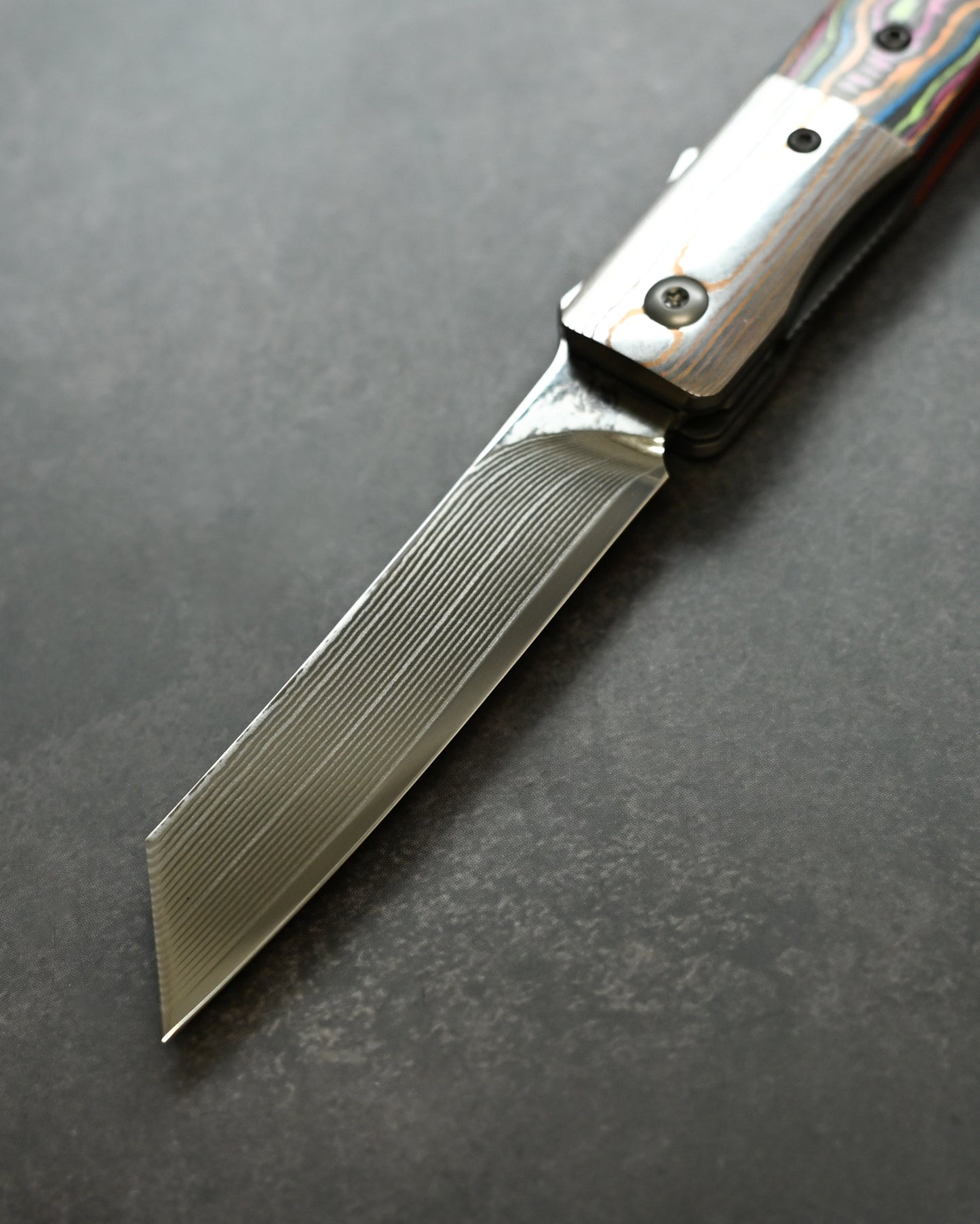 Haoworks Design Eirou Japan SG2 Laminated Steel Folding Knife Neon Lava Handle