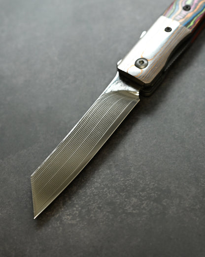 Haoworks Design Eirou Japan SG2 Laminated Steel Folding Knife Neon Lava Handle
