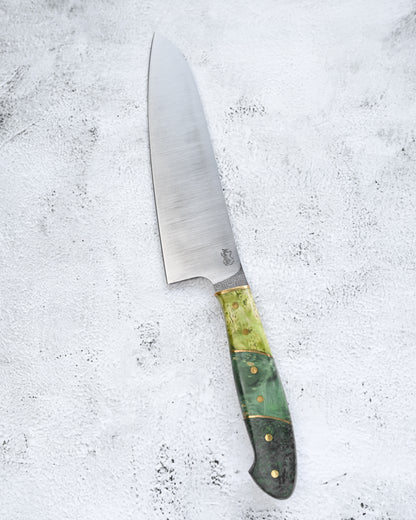 Japan Made Yoshio Sugiyama Handmade Gin3 Santoku Knife｜Copper-Inlaid Handle｜Satin-Finished Blade