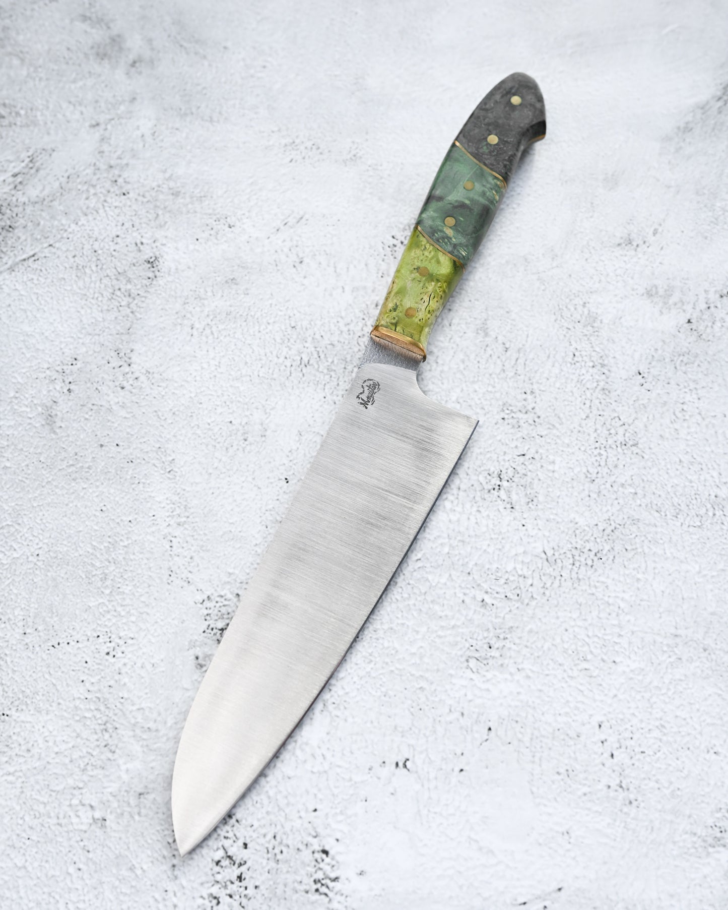 Japan Made Yoshio Sugiyama Handmade Gin3 Santoku Knife｜Copper-Inlaid Handle｜Satin-Finished Blade