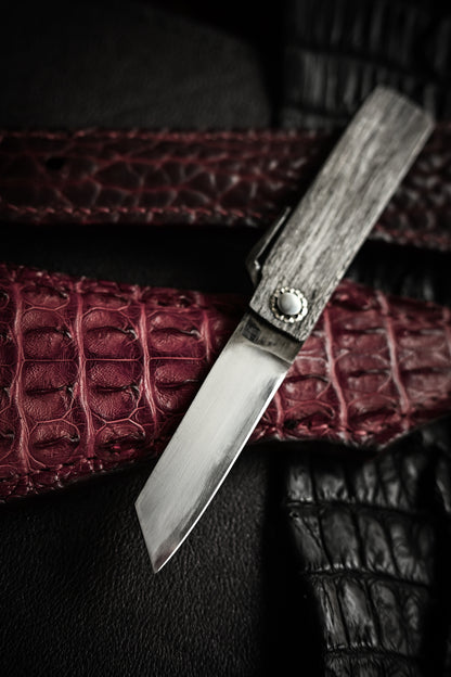 Japan Made Masayuki Tashiro S703 One-Off Aogami Fat-Mamori EDC Custom Folding Knife