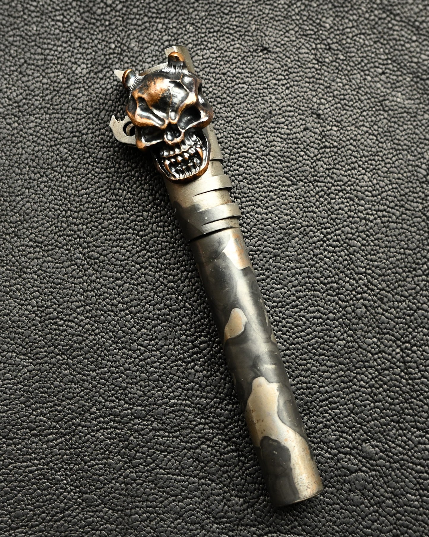 Rare Steel Flame Hand-Signed One-Off XL Grit Hannya Bushido Bottle Opener, Modified from a KART .45 NM Barrel
