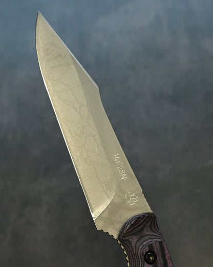 Limited Edition｜Kiku Matsuda × Masayuki Matsuda “Gonzui”｜14C28N Outdoor Fixed Blade｜Layered Linen Micarta Handle｜Handmade in Japan