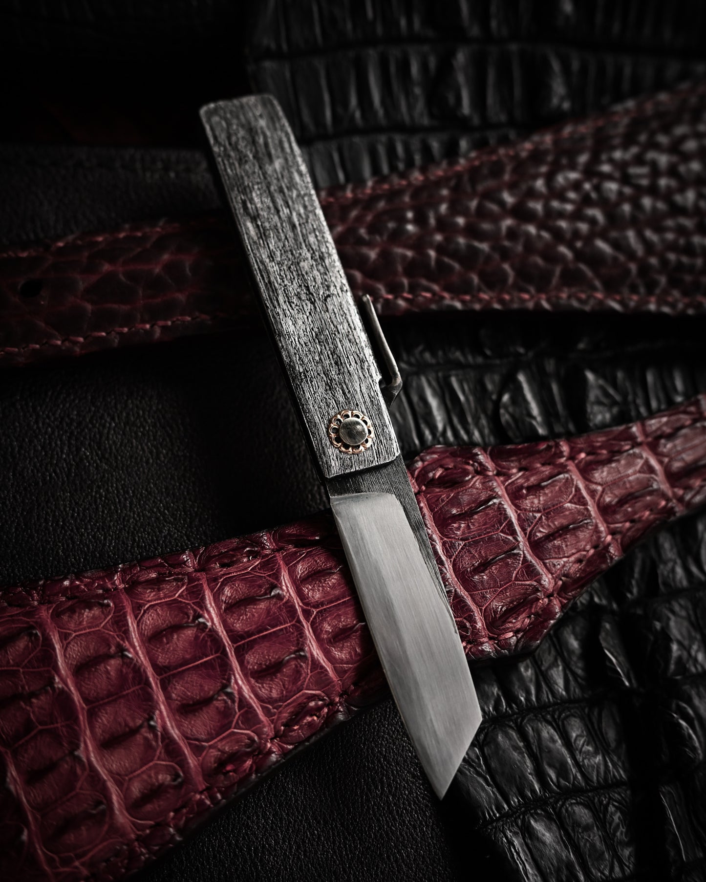 Japan Made Masayuki Tashiro S704 One-Off Aogami Fat-Mamori EDC Custom Folding Knife