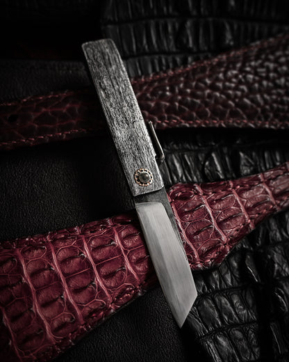 Japan Made Masayuki Tashiro S704 One-Off Aogami Fat-Mamori EDC Custom Folding Knife