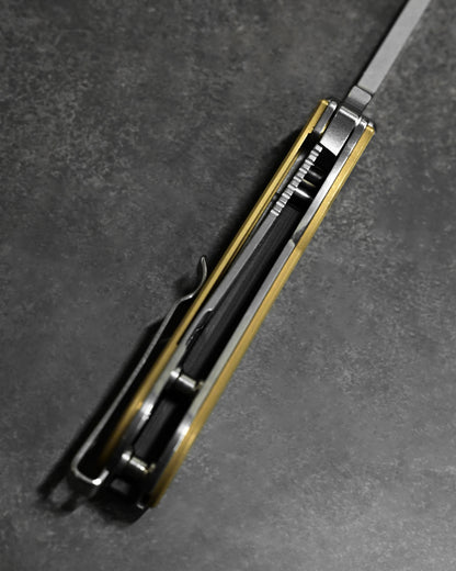 NUKNIVES T33 Multi-Functional Folding Screwdriver – Brass Handle (Includes EDC Pouch)