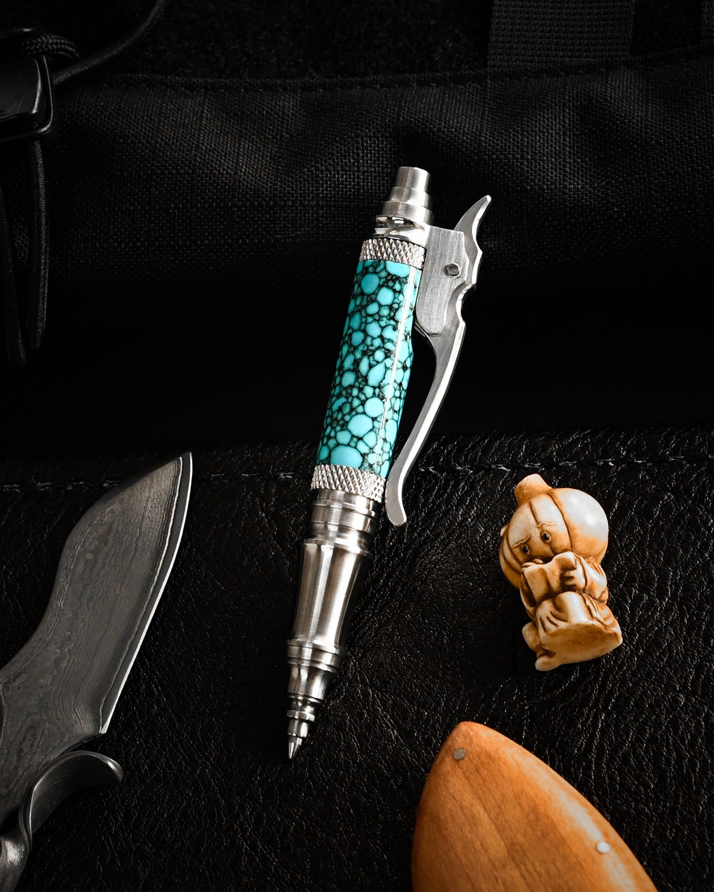 Hidetoshi Nakayama Mini　Turquoise Stainless Steel Click Pen　S