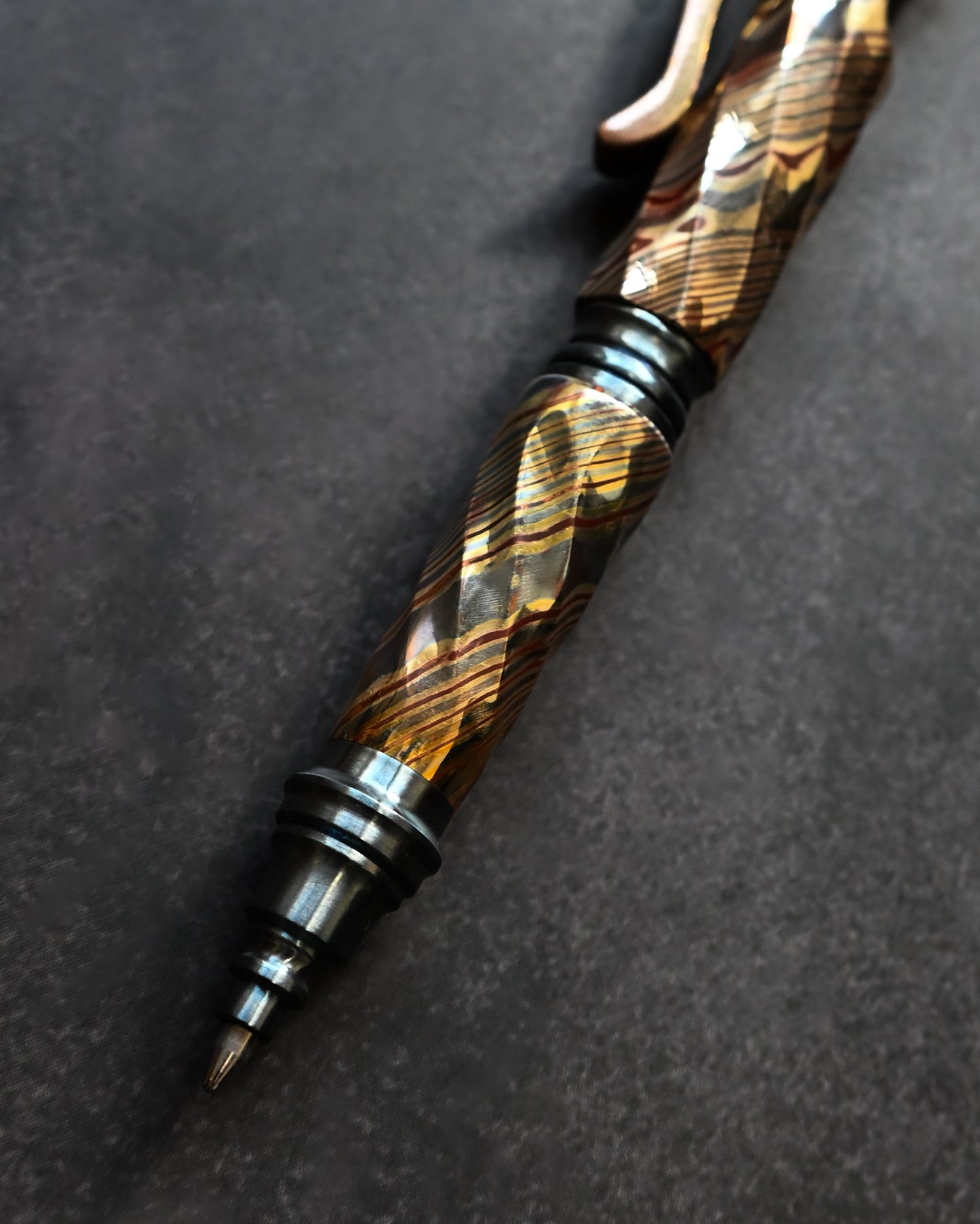 Rare Hidetoshi Nakayama Kyoto Show Edition Spiral-Pattern Mokume-gane EDC Pen
