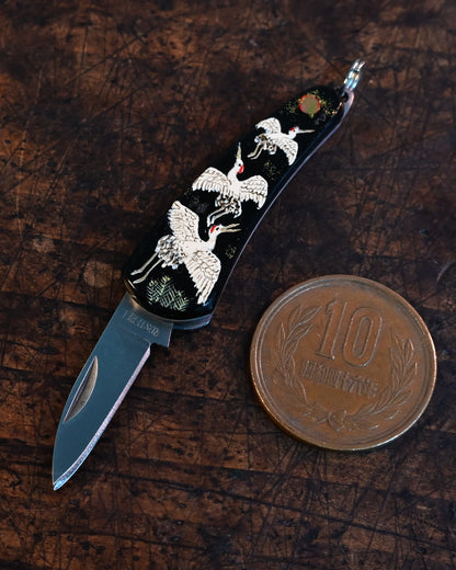 Elegant Mini Crane Necklace - Handmade Art by Katsuhiko Miura, Japanese Symbol of Good Fortune and Longevity Letter Opener