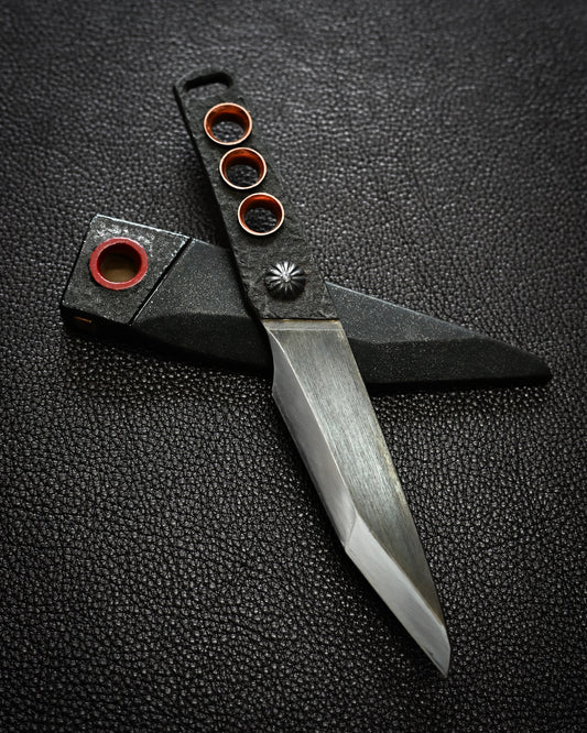 Recommended Artist Yukio Nibu One-Off Custom Knife No. R8-8 Forged from Vintage Hand-Forged Blade Steel