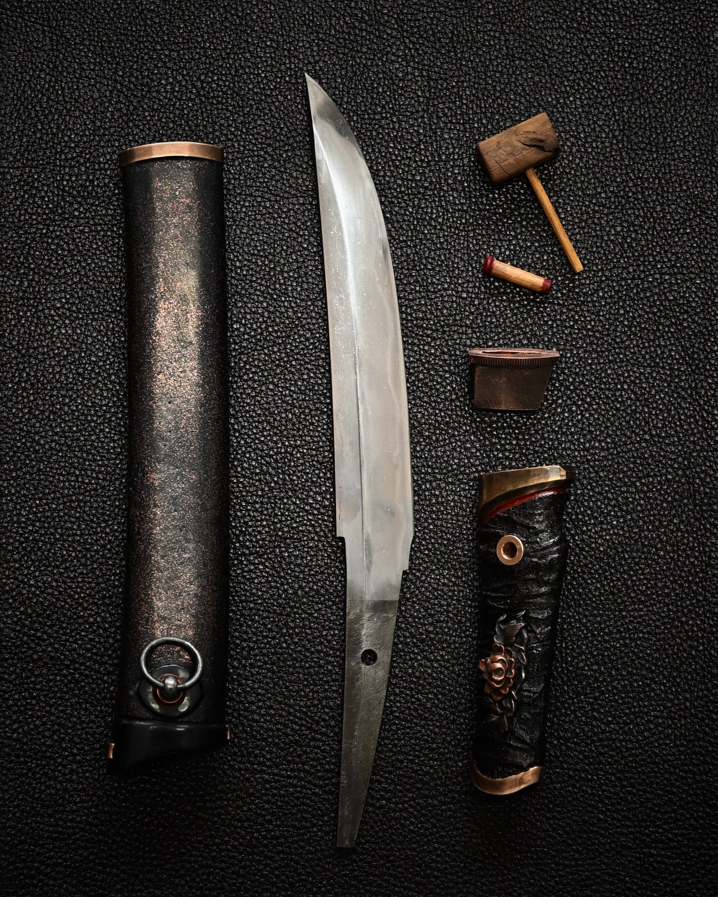 Yukio Nibu – One-Off Custom Knife No. R8-7 Reclaimed Japanese Sword Fragment Carbon Steel