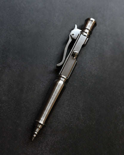 Hidetoshi Nakayama Kyoto Show Edition Stainless Steel Bolt-Action Tactical Pen Type A – Conical Tip