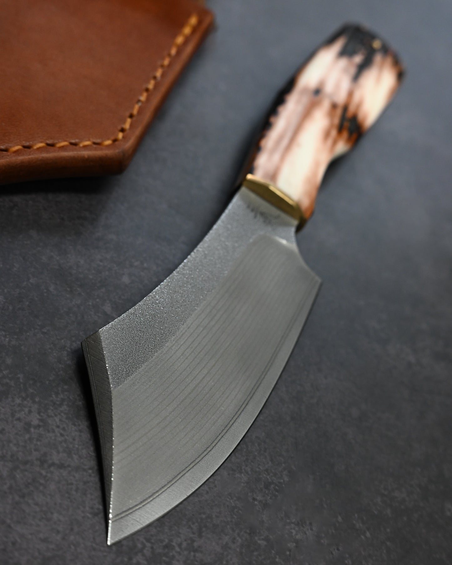 Sunizumi Knives “Little Brown” Full Custom Outdoor Bunka Knife SPG2 Damascus (#9)