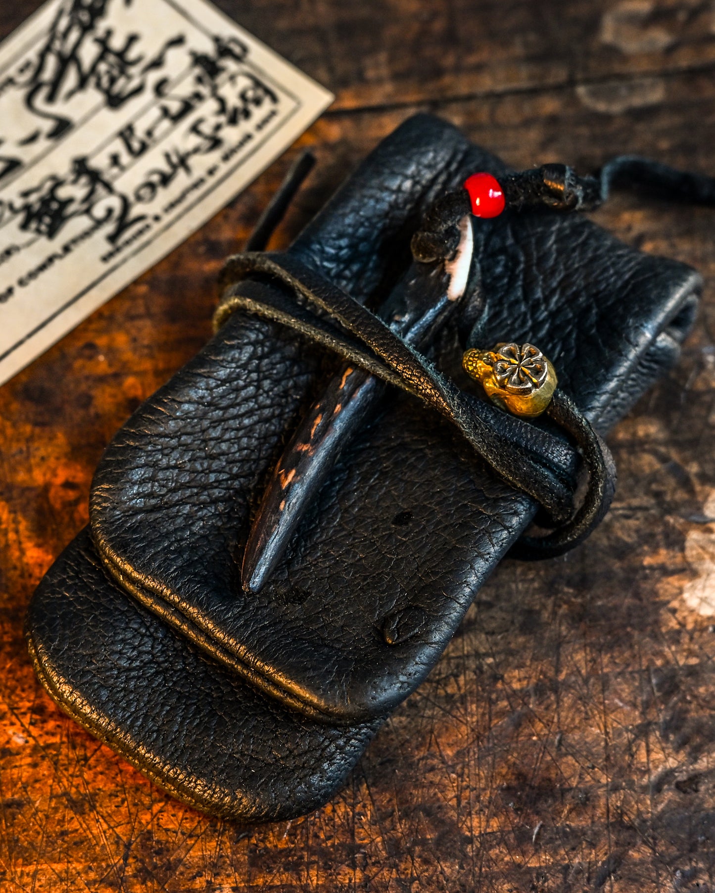 Handmade in Japan - Wtopia Works Exclusive Knife Collector's Case with Rare Leather and Hokkaido Antler Accents