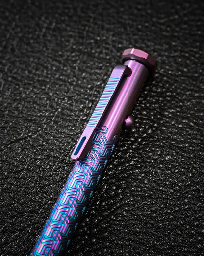 TACRAY Titanium Bolt Action Pen sunizumi Interlock pattern