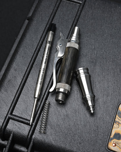Hidetoshi Nakayama Custom EDC Ballpoint Pen – SUS303 Stainless Steel / Green Micarta / SCHMIDT P900 / Made in Japan