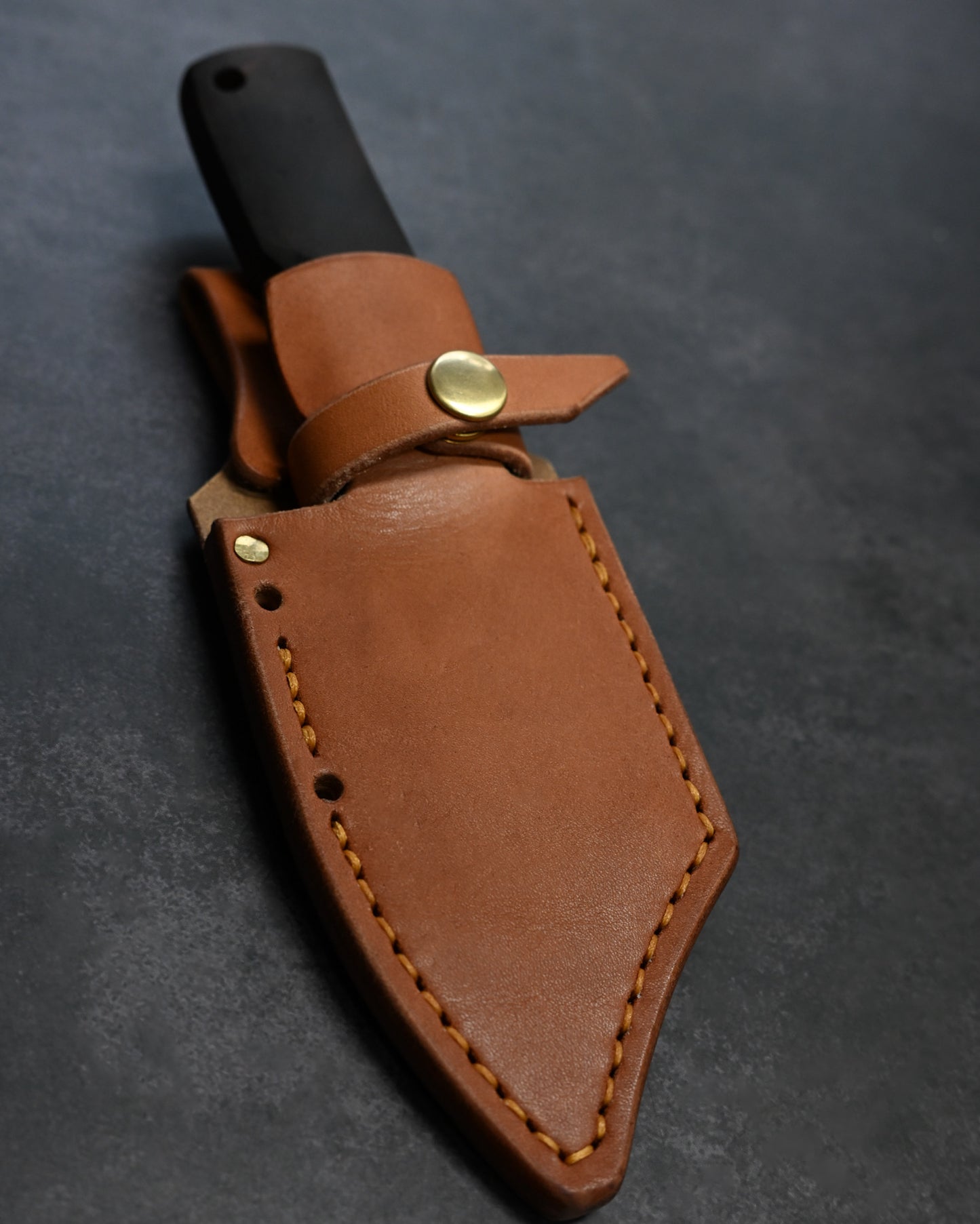 Sunizumi Knives “Little Brown” Full Custom Outdoor Bunka Knife R2 Damascus (#8)