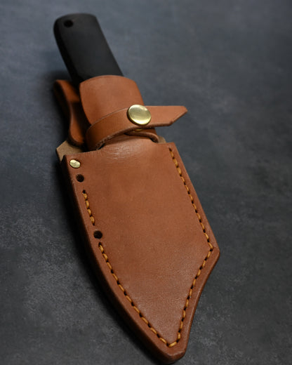 Sunizumi Knives “Little Brown” Full Custom Outdoor Bunka Knife R2 Damascus (#8)