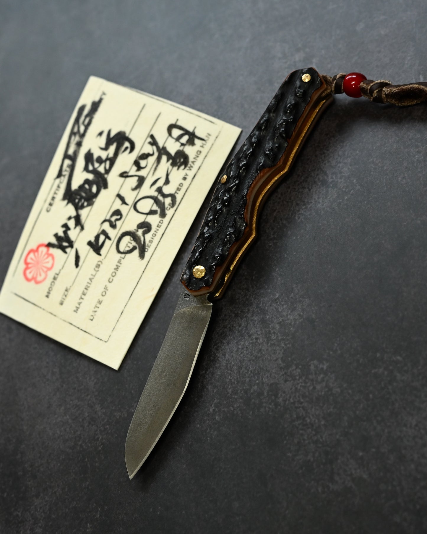 Wtopia Hifuku-Mamoru Folding Knife | Antler Handle × K120 Steel | Handmade in Japan