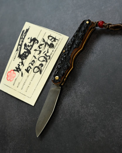 Wtopia Hifuku-Mamoru Folding Knife | Antler Handle × K120 Steel | Handmade in Japan