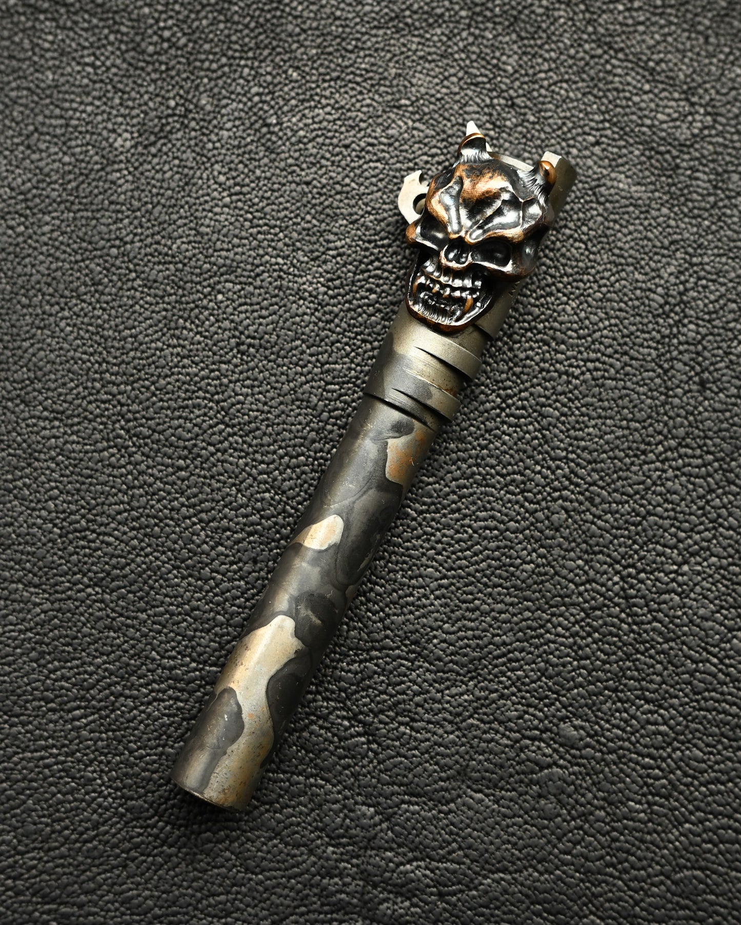 Rare Steel Flame Hand-Signed One-Off XL Grit Hannya Bushido Bottle Opener, Modified from a KART .45 NM Barrel