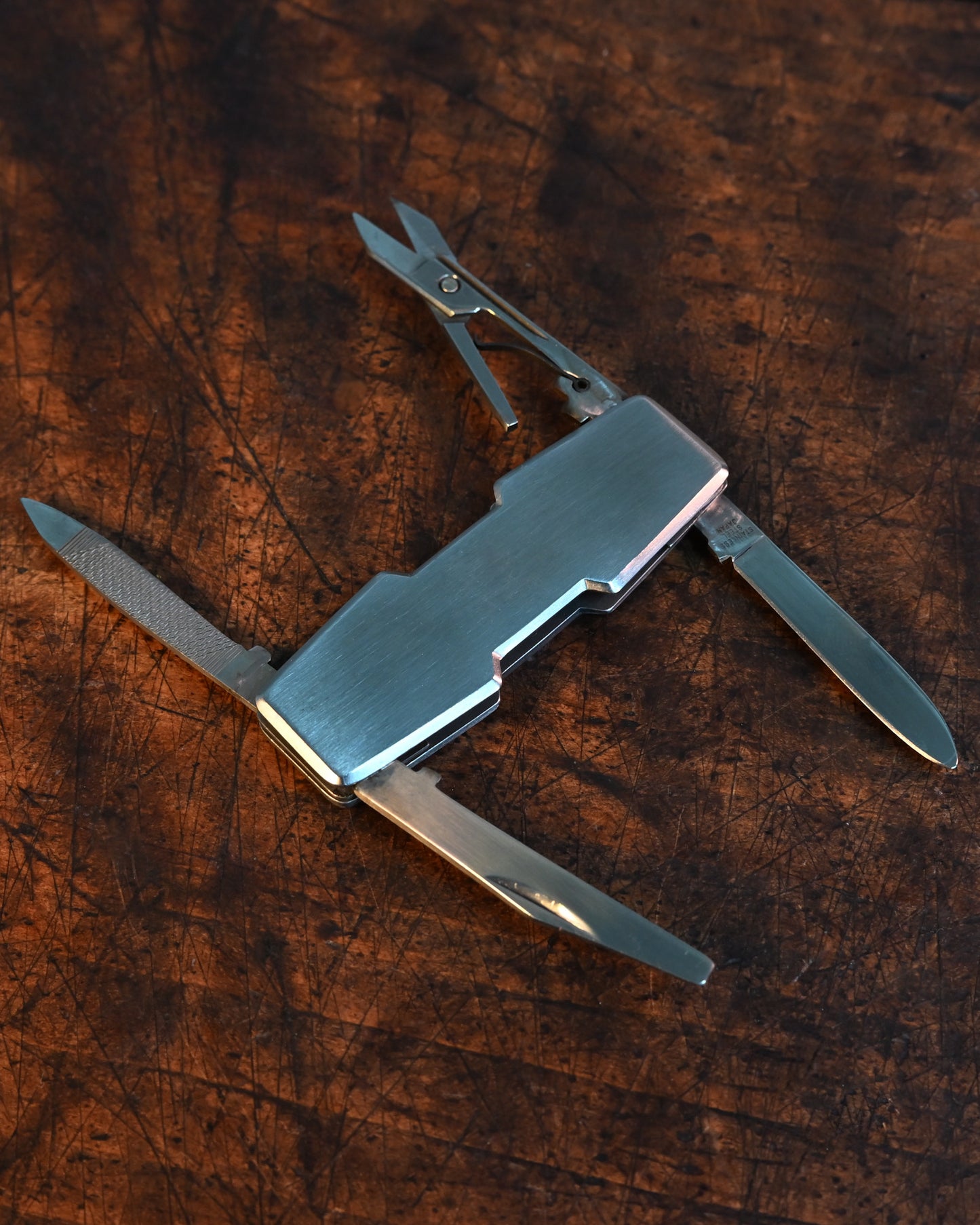 Elegant Koi Multi-Tool Knife - Handmade by Katsuhiko Miura, a Perfect Blend of Good Fortune and Functionality