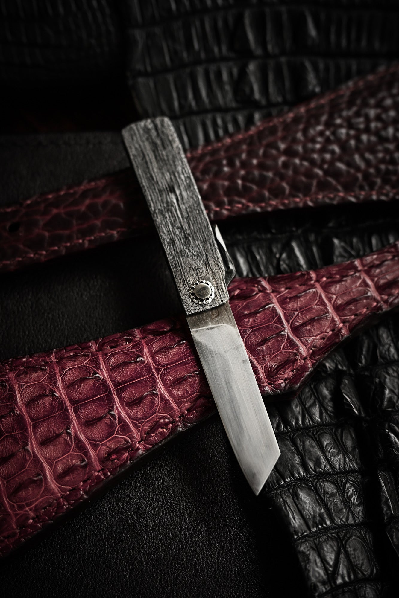 Japan Made Masayuki Tashiro S703 One-Off Aogami Fat-Mamori EDC Custom Folding Knife