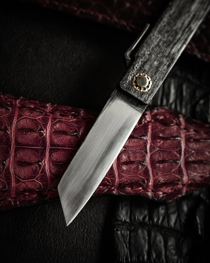 Japan Made Masayuki Tashiro S704 One-Off Aogami Fat-Mamori EDC Custom Folding Knife