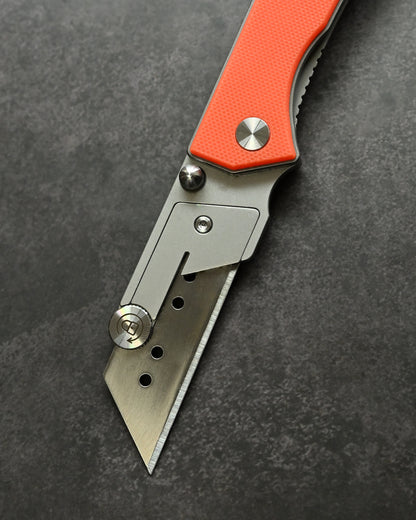 NUKNIVES Orange G10 Handle Quick-Open Replaceable Blade Utility Knife | Kumpanter U23