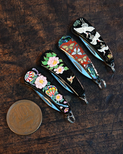 Elegant Mini Floral & Butterfly Necklace - Handmade Art by Katsuhiko Miura, Japanese Red Floral & Butterfly Design Letter Opener