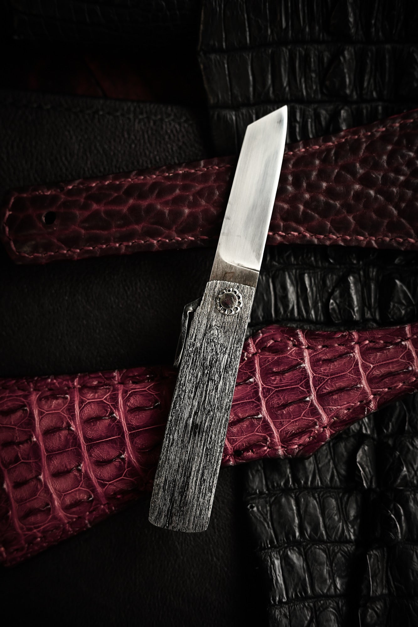 Japan Made Masayuki Tashiro S703 One-Off Aogami Fat-Mamori EDC Custom Folding Knife