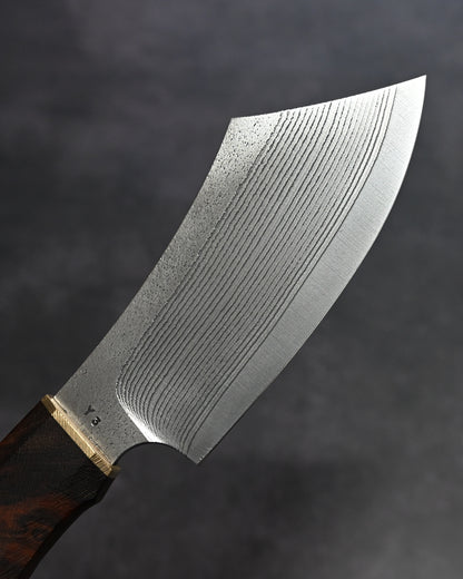 Sunizumi Knives “Little Brown” Full Custom Outdoor Bunka Knife Ginsan Damascus (#10)