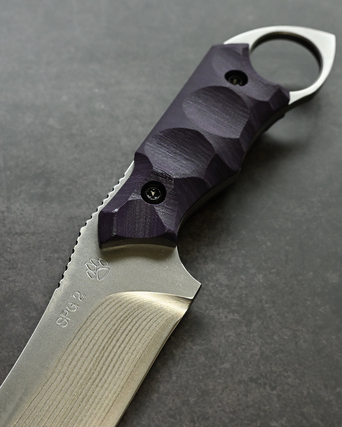 Kikuknives Badger | SPG-2 × Purple G10 | Masayuki Custom Knife [KIKU-BAG]