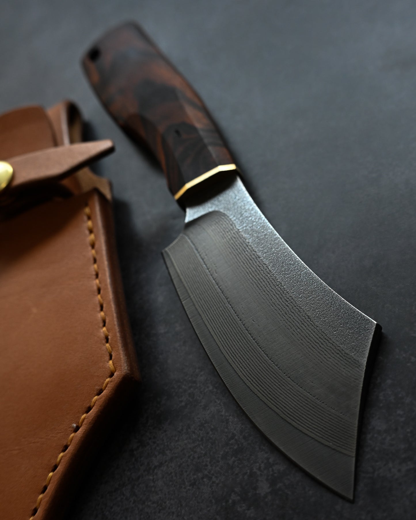 Sunizumi Knives “Little Brown” Full Custom Outdoor Bunka – R2 Laminated Steel (#2)