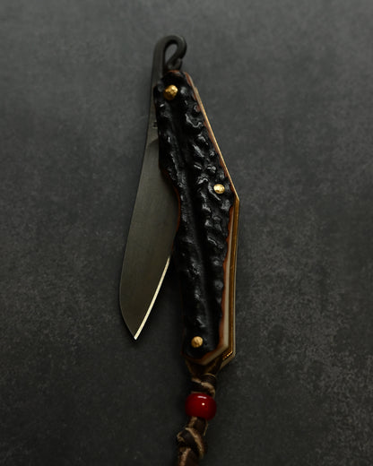 Wtopia Hifuku-Mamoru Folding Knife | Antler Handle × K120 Steel | Handmade in Japan