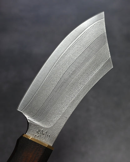 Sunizumi Knives “Little Brown” Full Custom Outdoor Bunka Knife R2 Damascus (#8)