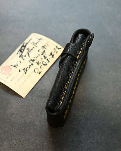 Wtopia One-off Bear Leather Knife Pouch | 925 Silver Apricot Blossom Inlay | Limited Handmade