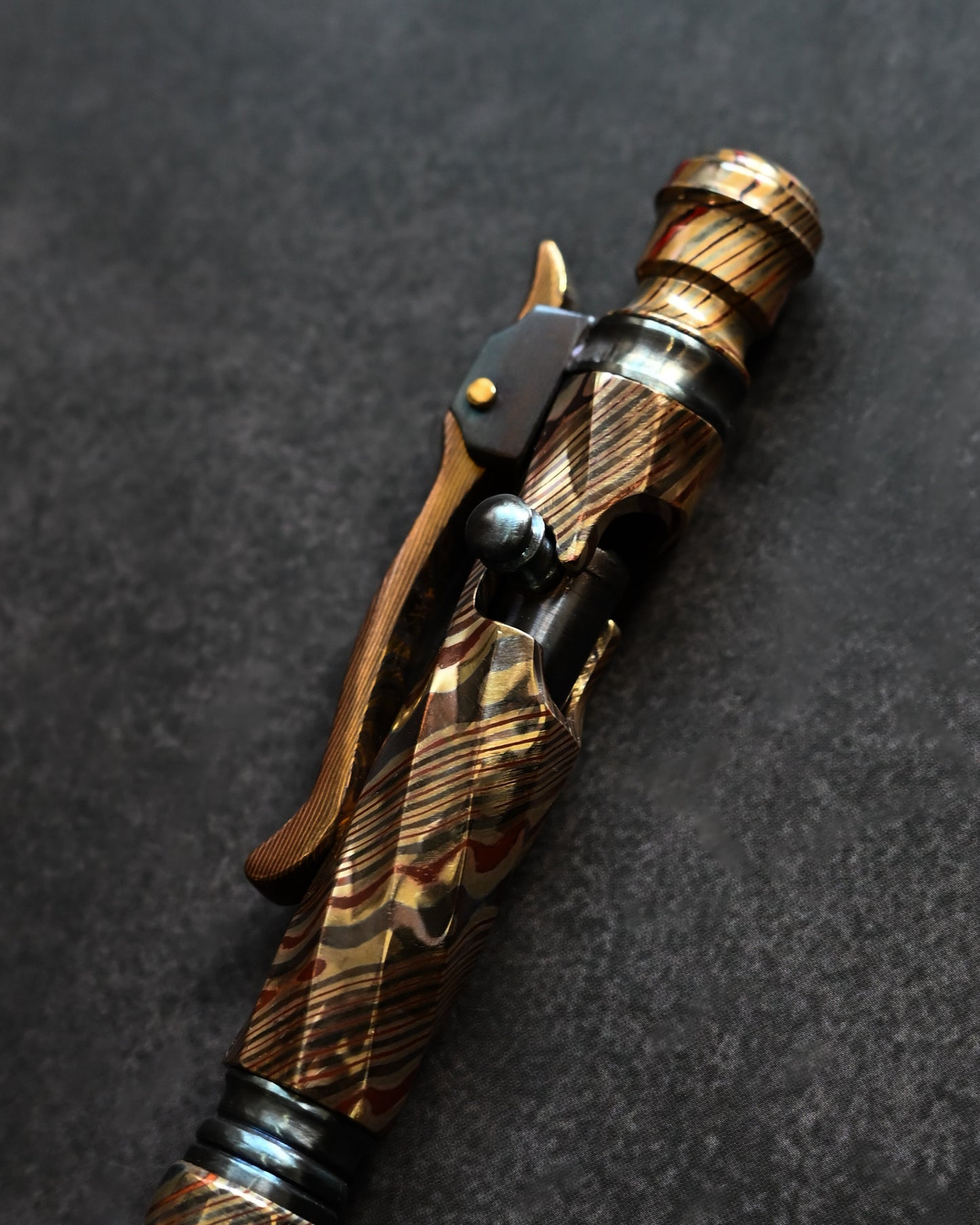 Rare Hidetoshi Nakayama Kyoto Show Edition Spiral-Pattern Mokume-gane EDC Pen